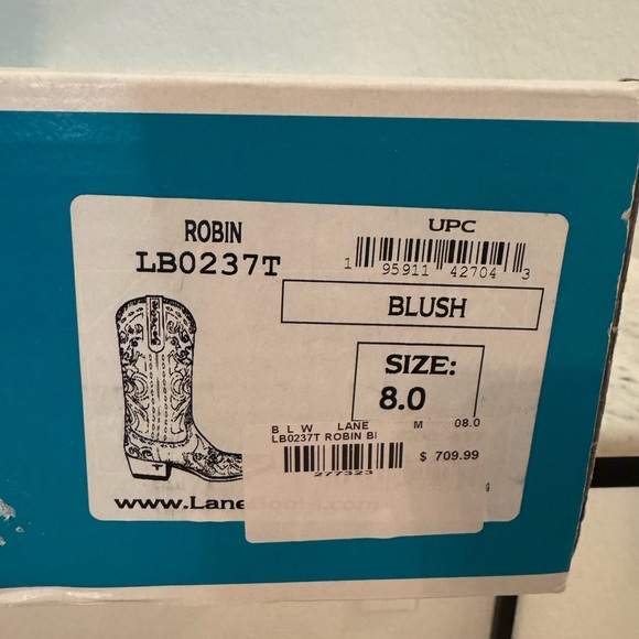 NWT Lane Robin Blush Cowboy Boots - Picture 7 of 7